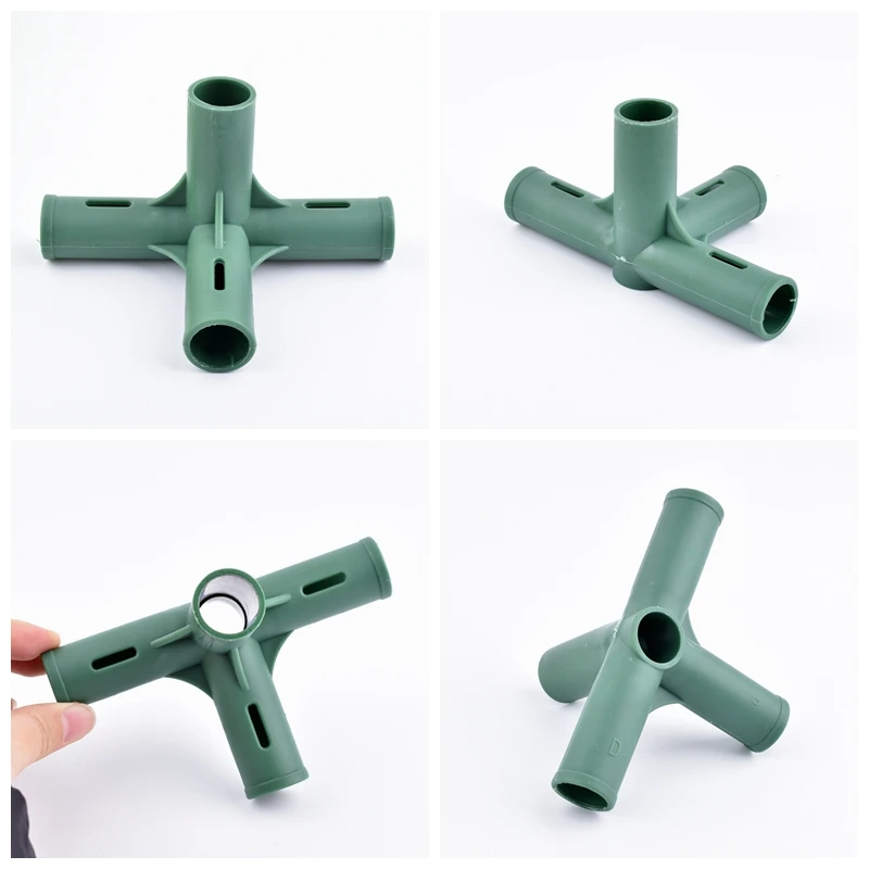 Greenhouse Frame Building Connector 19mm Gardening Flower Stands Plant Support Stereo Plane Joints Shelves Fixed Accessories plant support connector square tube connection piece