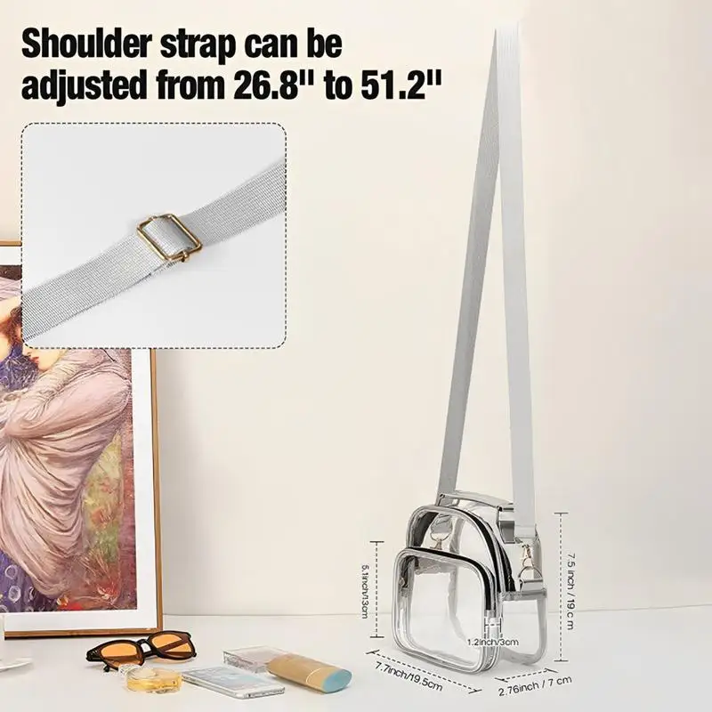 For Refer To Description Transparent PVC Bag PVC Simple Shoulder Bags Clear Bags For Women Women Clear Bag Large Capacity For