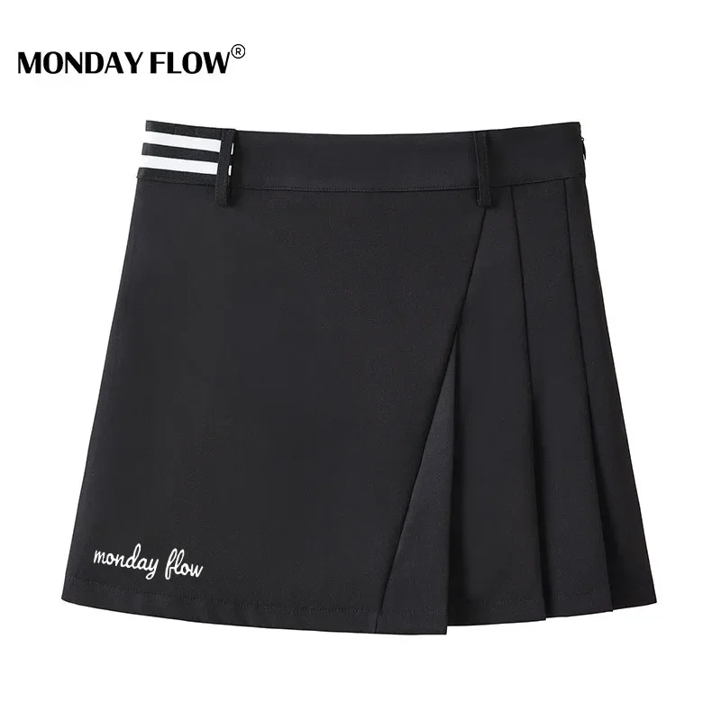Monday Flow Summer Women Fitness Golf Skirt High-waisted Pleated Tennis Skirt Running Breathable Golf Tennis Shorts