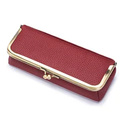 Premium Genuine Leather Sunglasses and Eyewear Holder Pouch (Wine Red)