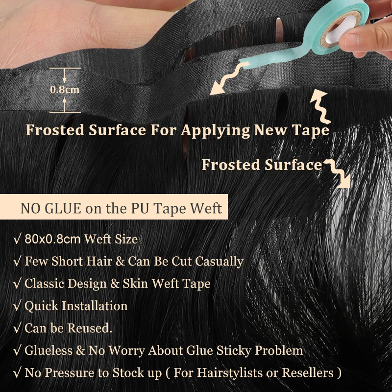 MRS Hair Body Wave Long Pu Weft Skin Tape Human Hair Bundles Seamless Body Wave Human Extensions 12-30 Inch