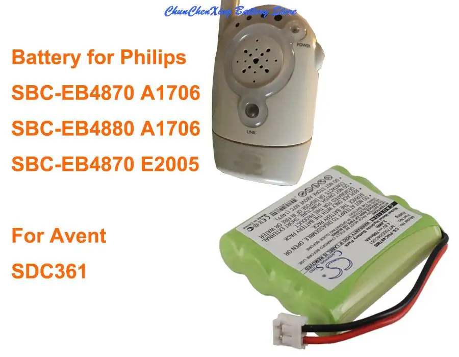 Cameron Sino 700Mah Batteria Muslimper Philips Sbc-Eb4870 A1706, E2005, Sbc-Eb4880 A1706, Per Avent Sdc361