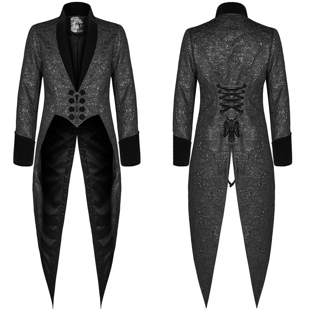 Plus Size S-5XL Medieval Renaissance Steampunk Tailcoat Halloween Costumes for Men Vampire Victorian Jacket Frock Coat Halloween