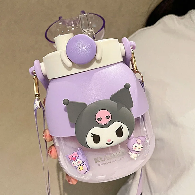 

Sanrio Water Bottle, Kuromi Plastic Cup, Girls with Lid, Straw Cup, Children's Portable Travel Water Cup, Gift Cup, Mug
