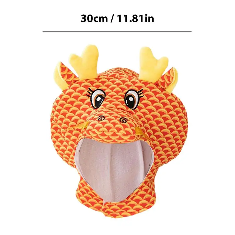 Dragon Costume Accessories Cartoon Dragon Headgear for Chinese New Year Breathable Head Cover for Cosplay Role Play