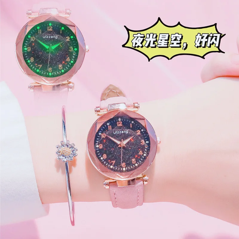 

Fashion Round Quartz Luxury Luminous Dial Casual Wrist Watches Leather Strap Fashionable Clock Waterproof Wrist Watch for Ladies