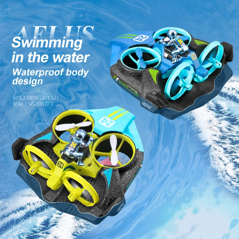 RC Mini Drone Altitude Hold Headless Mode 3 in 1 Sea Land Air Flight 2.4G Quadcopter Boat RC Helicopter Toys for Kids - 3