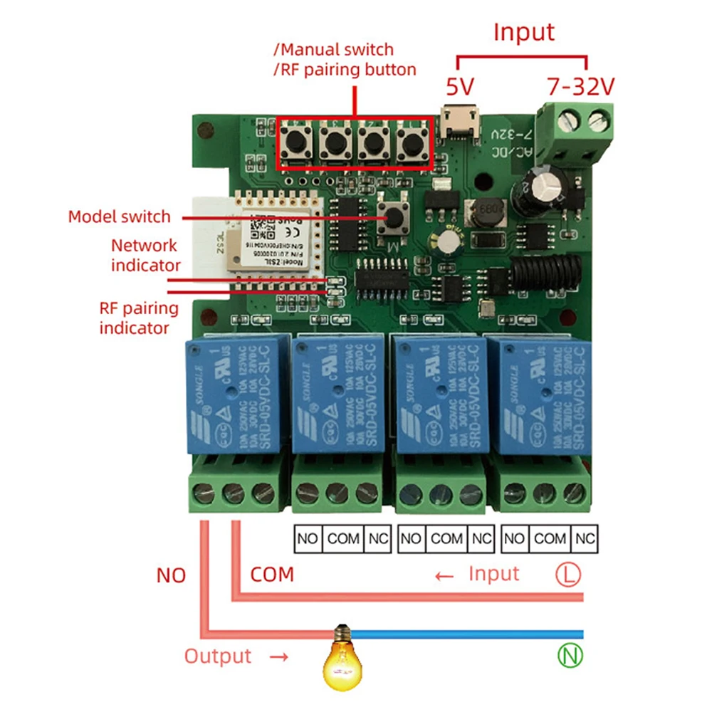 zigbee tuya módulo inteligente sem fio wifi switch receptor relé alexa google casa tuya vida inteligente