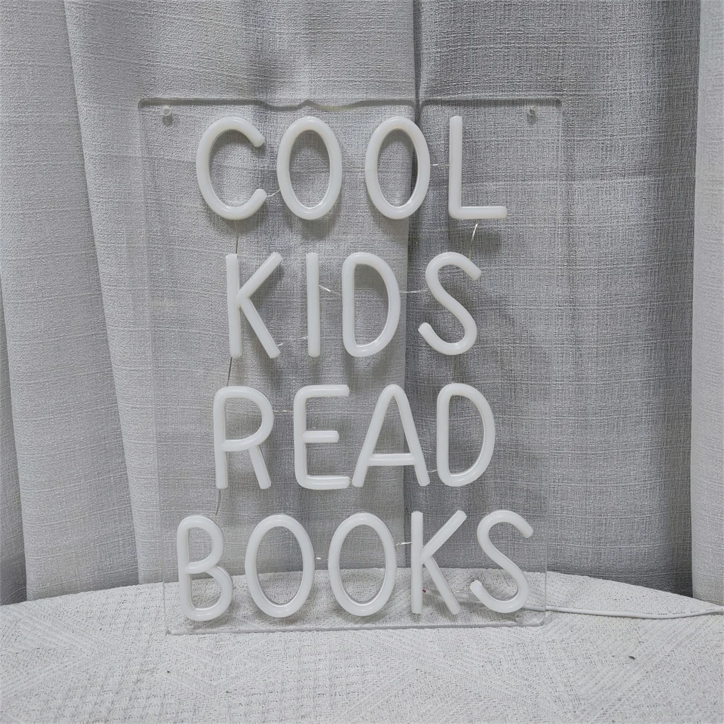 Description Picture 4 of itemKids' Reading Neon Sign Usb Powered Led Wall Art For Bedroom Library Decor Neon Signs Kid Room Party Decoration Neon Light Signs