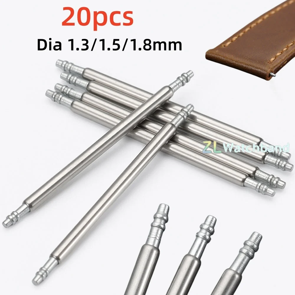 Versatile Stainless Steel Watch Strap Spring Bars - 20pcs Assorted Sizes