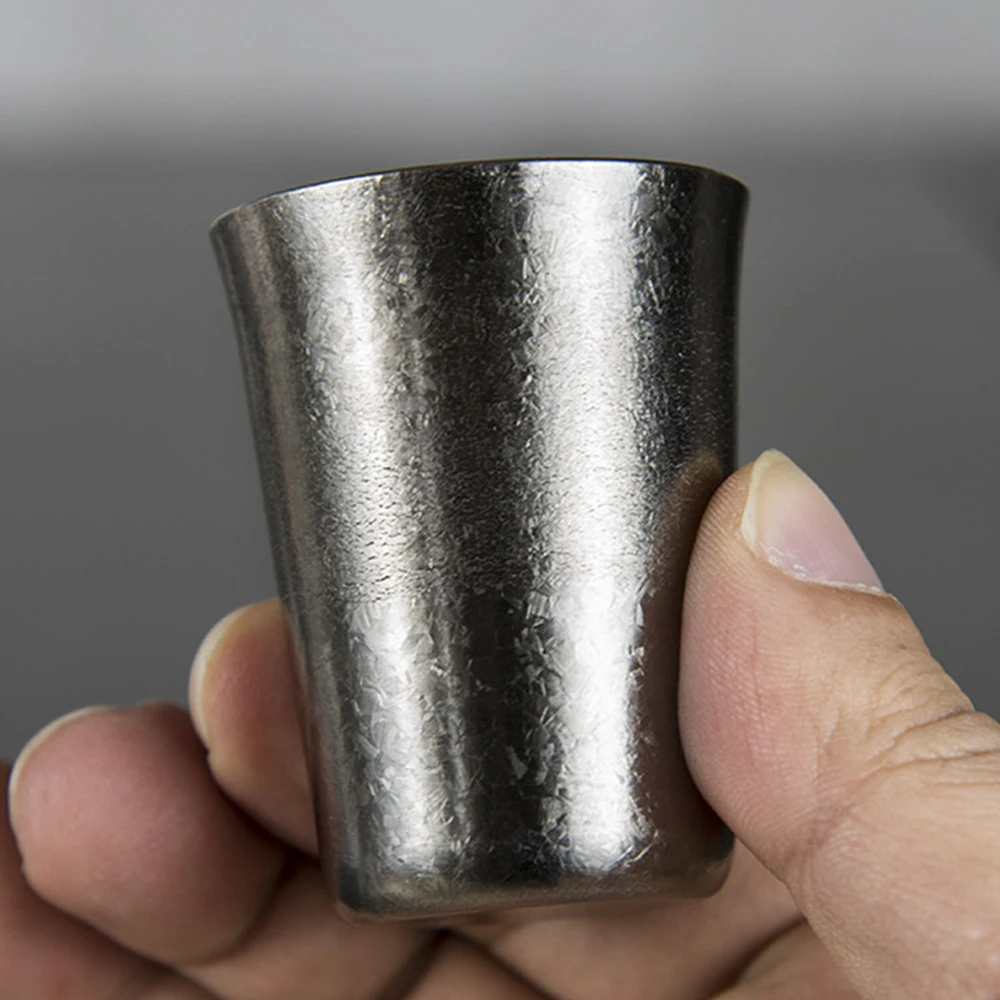 

40ml Titanium Alloy Small Wine Cup Ultra-light Portable Cups Single Layer Simple Fashion Outdoor Camping Tableware Tool