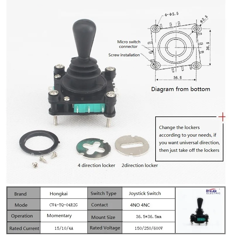 Joystick Switch CV4-YQ-04R2G 2 Direction 4 Direction Universal Direction Rocker Switch Momentary Monolever Switch