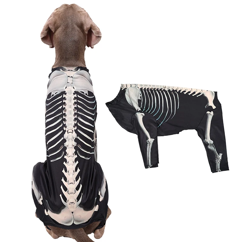 Dogs Skeleton Pattern Clothes Dog Halloween Cosplay Costume Halloween Bone Hoody Sweater Large Dog Jumpsuit Suit S-XXXL