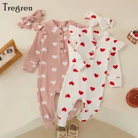 Mädchen Jumpsuit mit Herz-Print und Schleife