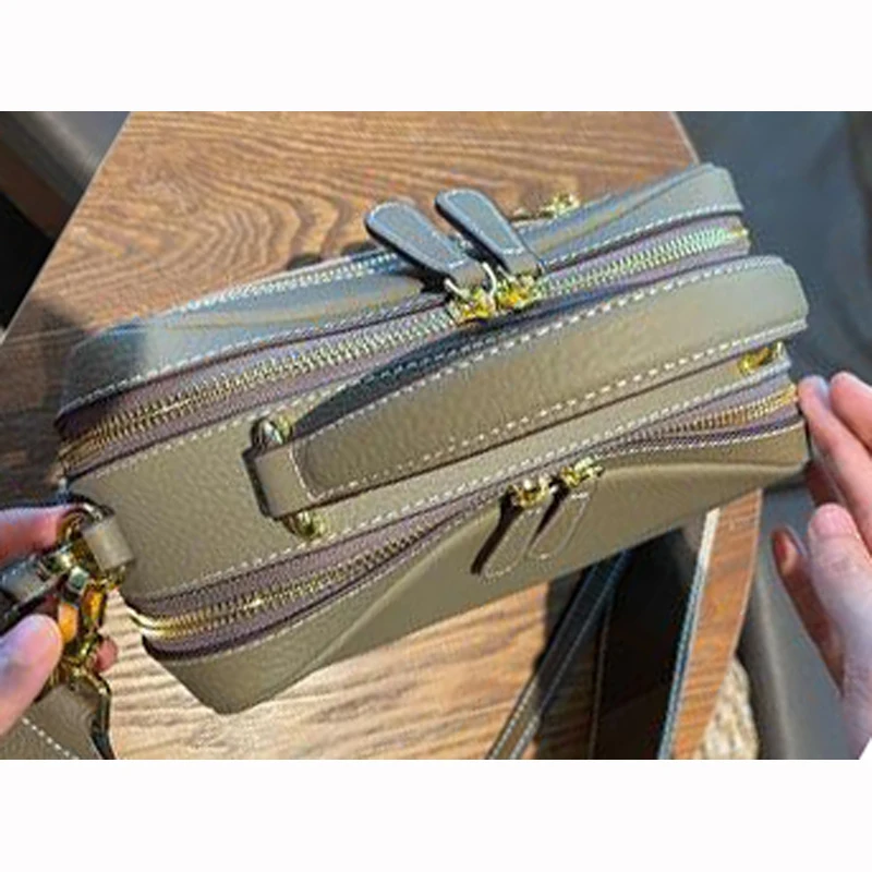 2 Compartments TOGO Leather Handbag Shell Tote Cow's Skin Fashion Shoulder Bag Women Genuine Leather Cross body Bag T115