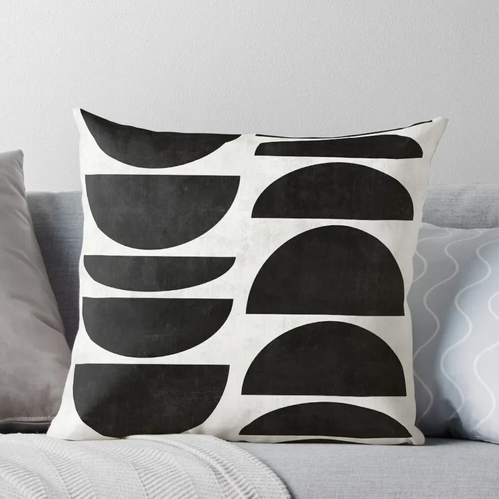 

Mid-Century Modern Pattern No.9 - Black and White Concrete Throw Pillow Custom Cushion Couch Cushions