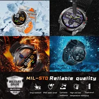 2025New montre intelligente militaire extérieure hommes 1.46 "AMOLED intégré GPS boussole altimètre 3ATM horloge étanche BT appel montres intelligentes 5