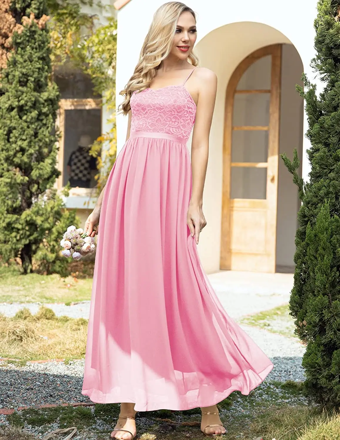 

Long Women's Formal Dresses, Chiffon Bridesmaid Dresses, Spaghetti Strap Long Formal Gowns and Evening Dresses