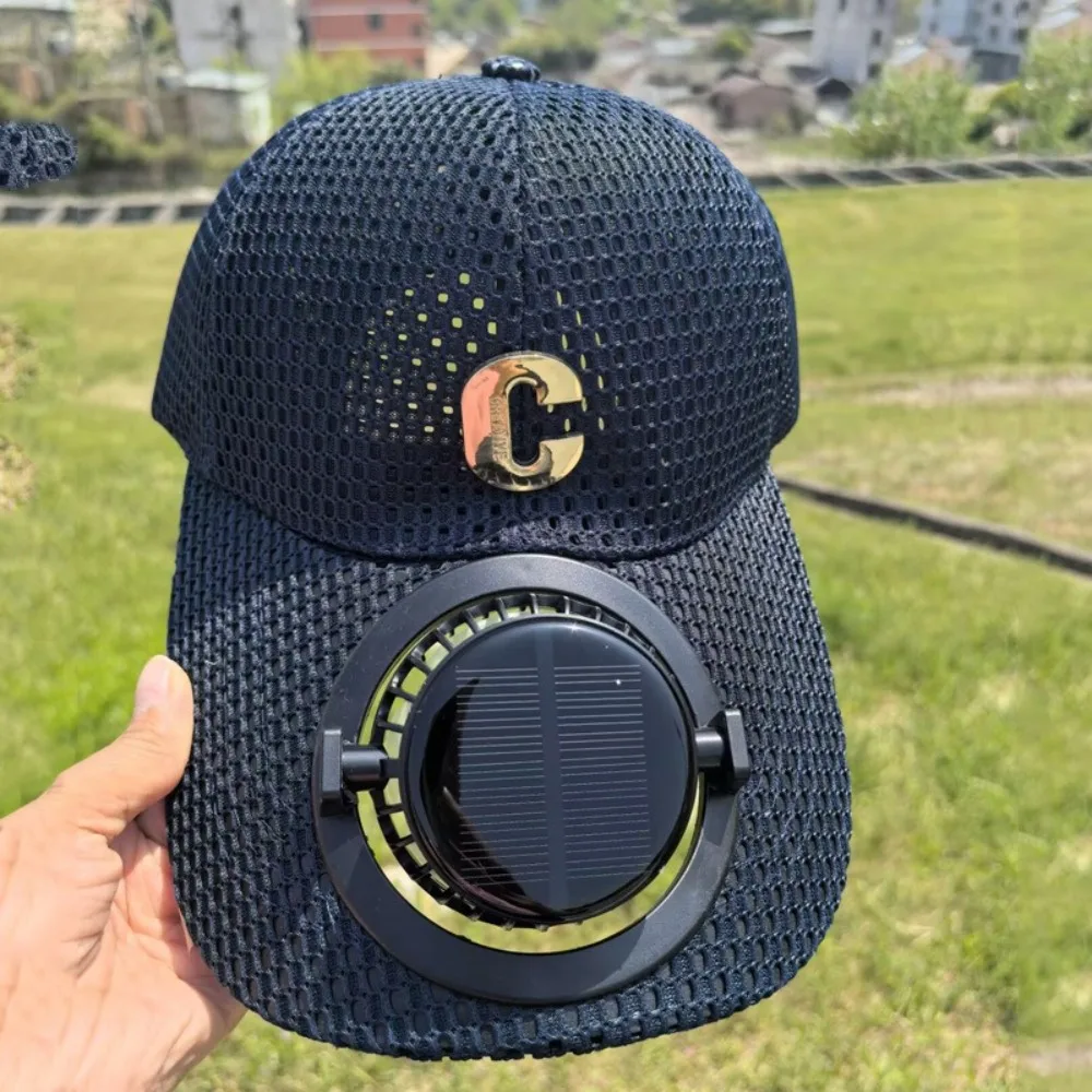 Breathable Mesh Solar Fan Baseball Cap for Outdoor Sun Protection