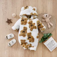 Baby Clothes Cartoon Cute Teddy Bear Plush Comfortable And Soft 0-18 Boys And Girls Autumn And Winter Long Sleeved Baby Jumpsuit 1