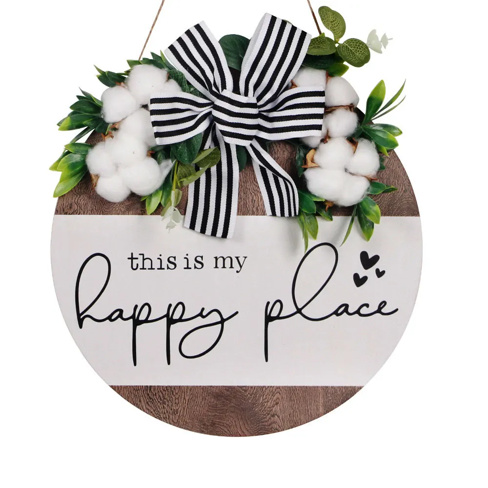 

Круглый деревянный знак, висящий на дверь, настенный, кафе, ферма, украшение для входной двери, приветствуется домашний знак, настенный висячий знак