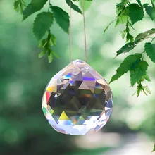 

40MM Clear Crystal Prism Glass Faceted Ball for Chandeliers Shinning Sun Catcher Hanging Crystal Lighting Ball Curtain Pendant