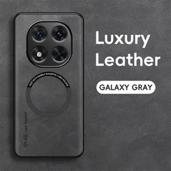 Premium Magnetic Luxury Leather Shockproof Case - Stylish Protection for Note 11 Pro 4G 5G (Grey)