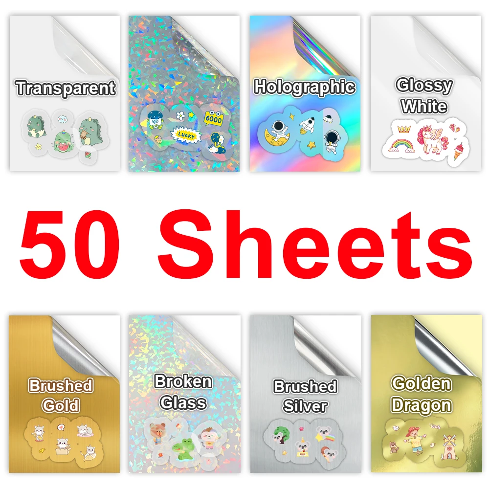 A4 Transparent Printable Vinyl Sticker Paper Waterproof Self