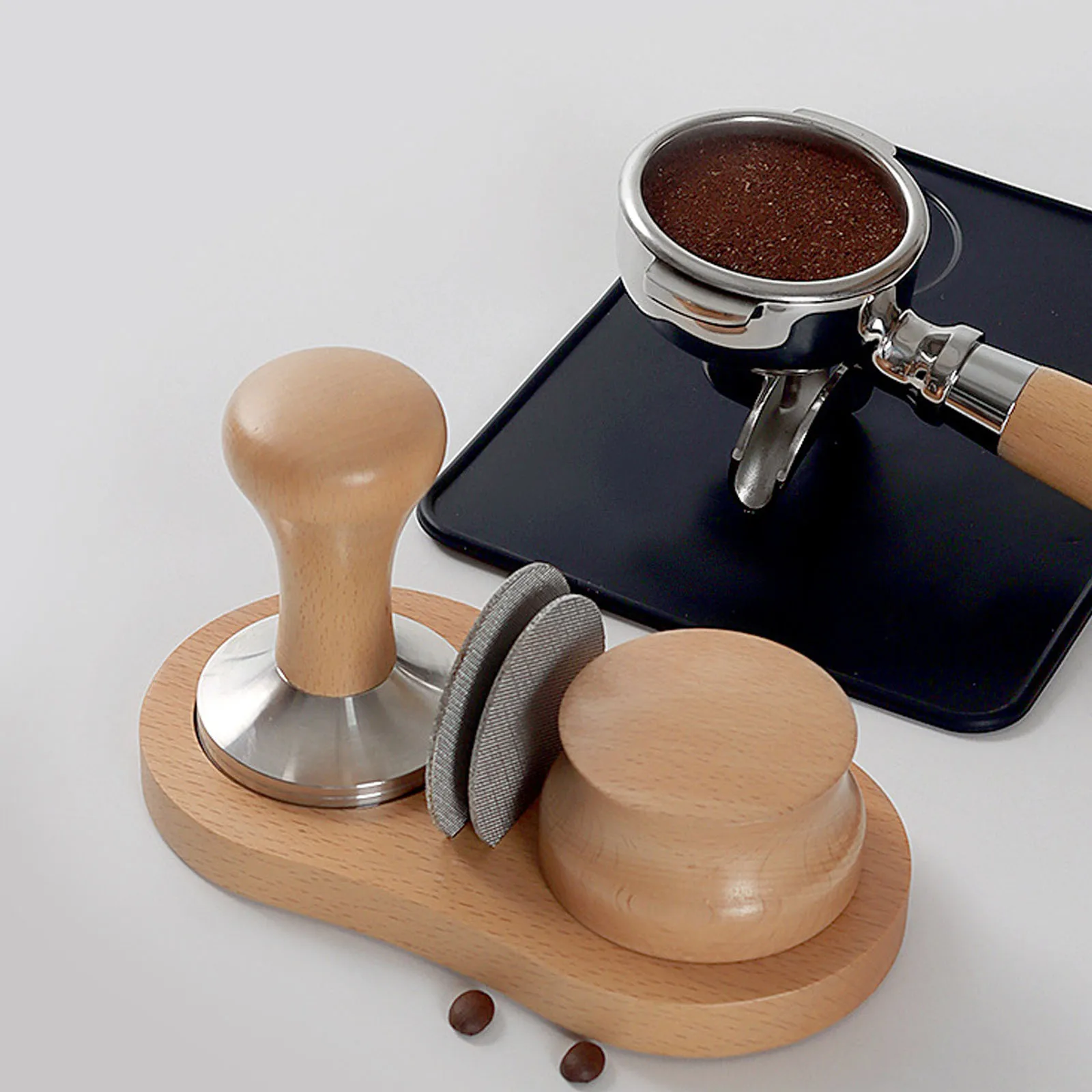 Distribuidor de café, herramienta de distribución de Espresso/nivelador, 3  pendientes en ángulo, Tamper de palma ajustable, se adapta a portafiltro de  51/53/58mm - AliExpress