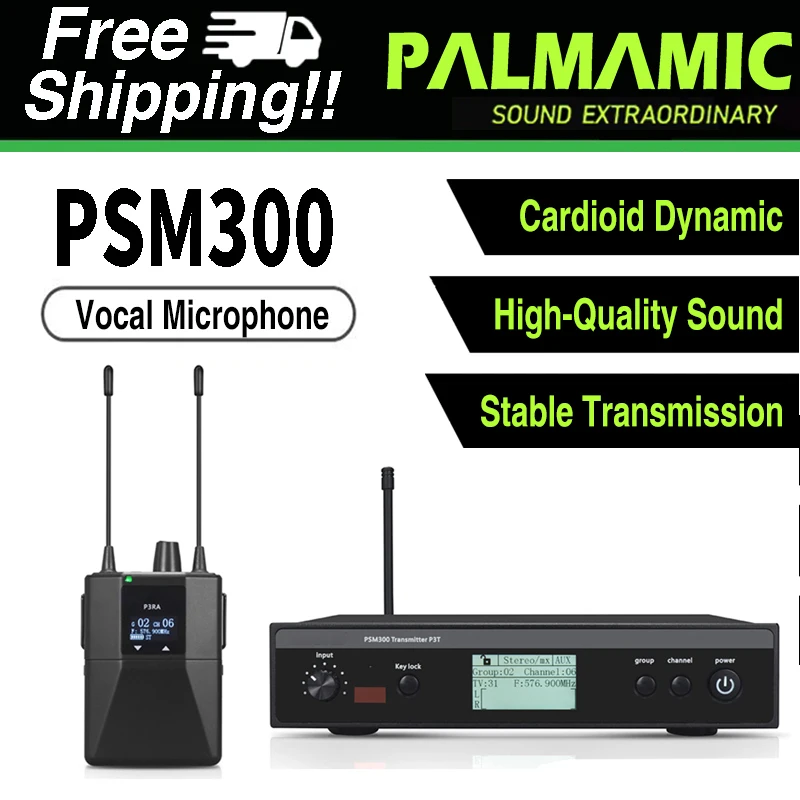 

PSM300 IEM In Ear Monitor Wireless System Stage Stereo Audio Professional Metal Bodypack Receiver 566-590Mhz Studio DJ Equipment