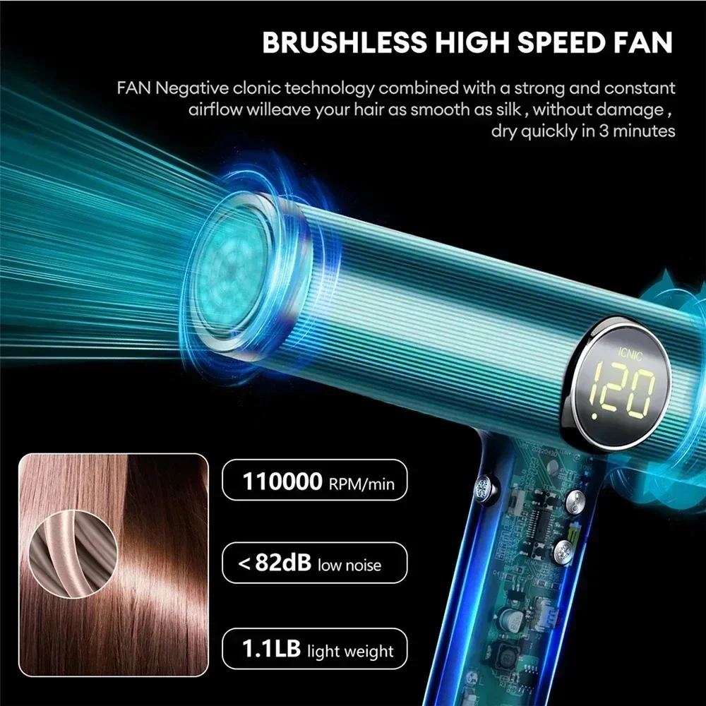 Professional 1800W High Power Brushless Salon/Barber Blow Dryer Motor High Speed Hair Care Hair Dryer Machine Negative Ions