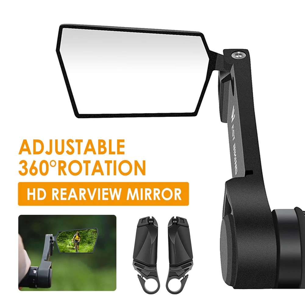 

2Pcs Bicycle Rearview Mirror For 22mm Handlebars 360 Degrees Rotatable Foldable Rear View Glass Mirror For MTB Road Folding Bike