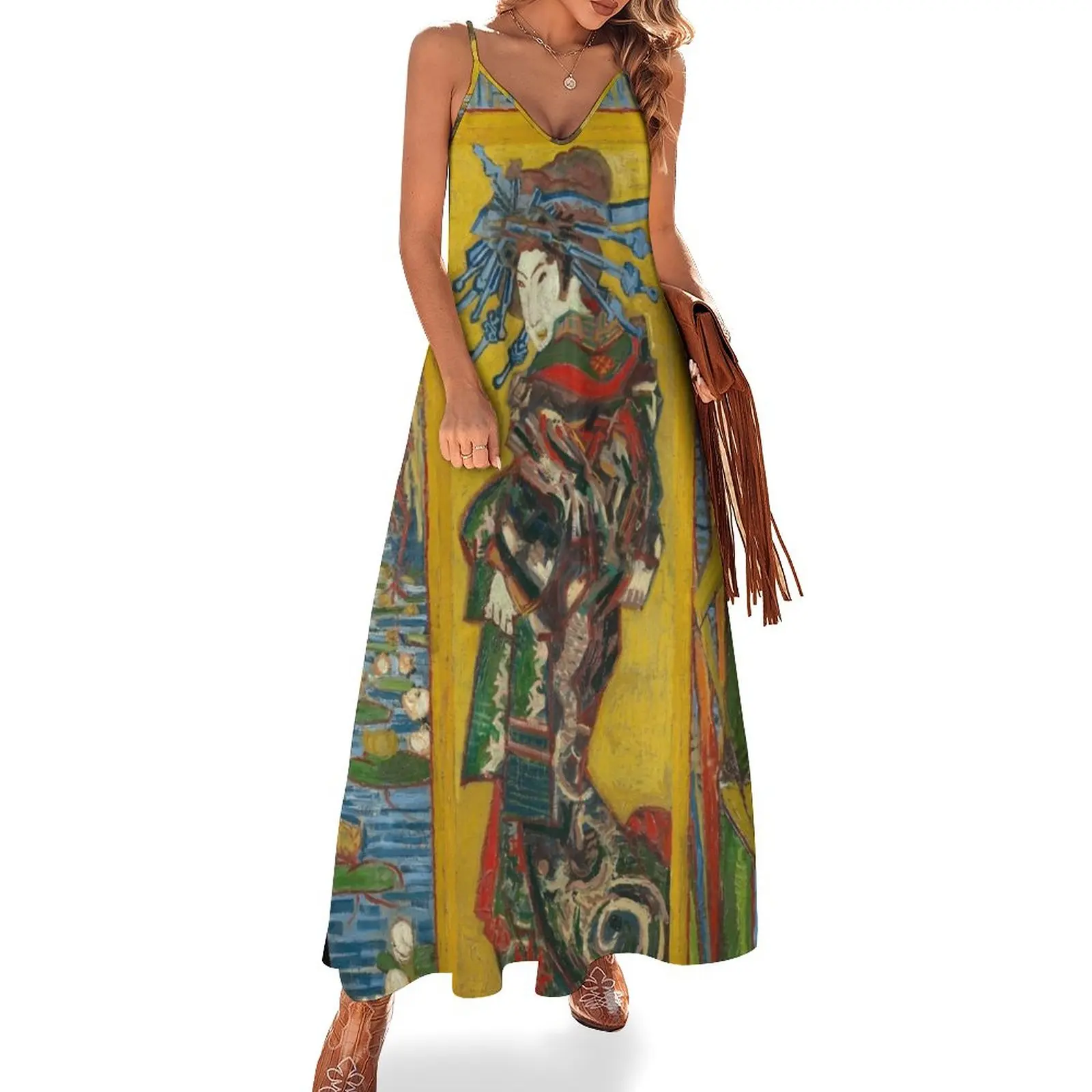 

Courtesan (after Eisen) by Vincent van Gogh Sleeveless Dress chic and elegant woman dress dress summer