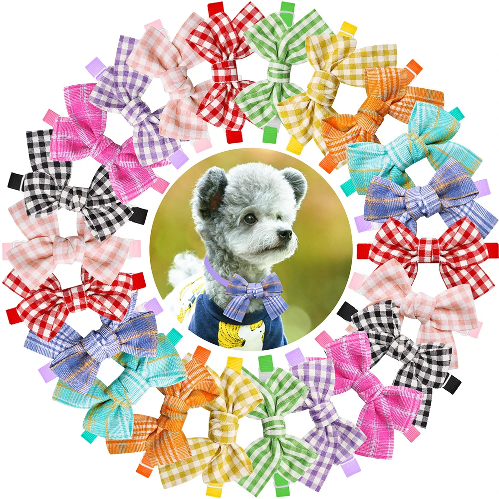 

10pcs Paid Style Dog Bow Tie Small Cat Bowties Classic Dogs Neckties Adjustable Dogs Collar Pets Bows For Dog Grooming Supplies