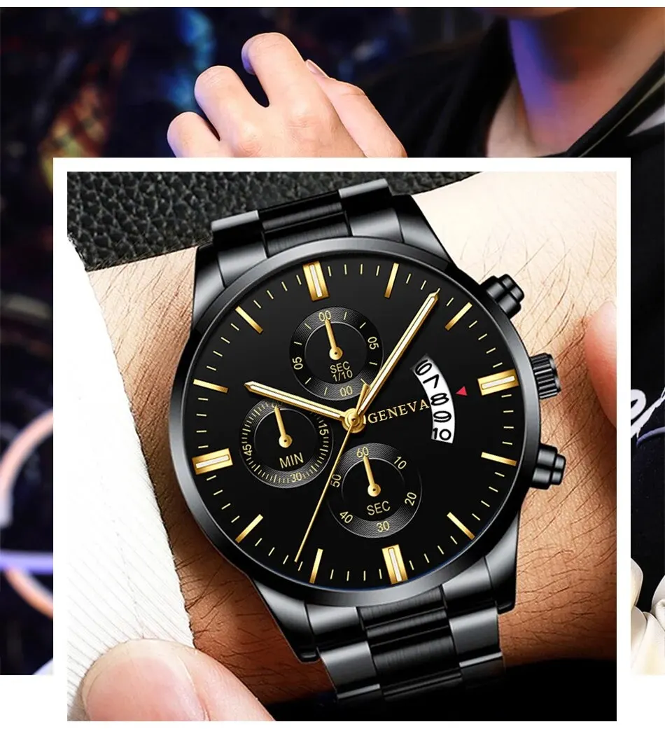 New Fashion Mens Sports Watches Luxury Calendar Quartz Wristwatch Business Watches Man Clock Relogio Masculino Reloj Hombre 5