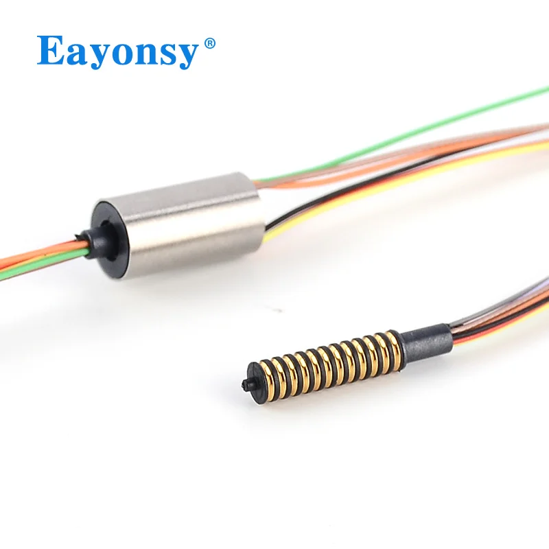 Mini slip ring 2 wires OD 6.5mm current 1A length 8mm for LED lights and cameras 360 degree rotation type HM007-02