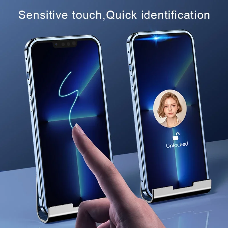 360° Metal Magnetic Double Sided Glass Cover With Lens Protection For IPhone16 14 15 Pro Max For IPhone13 12 11 Double Lock Case