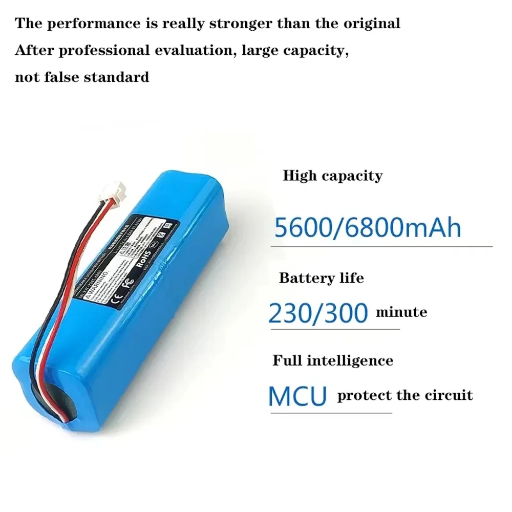 MXJFYY 14,4 V 5200 mAh Li-ion batterij compatibel met Proscenic M7 M8 Pro, accu voor Uoni V980 Plus en Lenovo Lr1, compatibel met Xiaomi Viomi S9 Lydsto R1