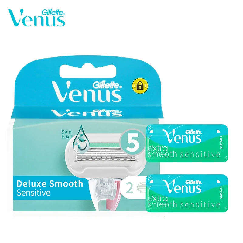 גילט ונוס תער להחלפה קרטושים תה לבן, כרית חלקה / עור חלקה לגילוח שיער