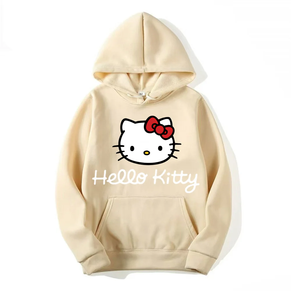 Sudadera con capucha de Anime de Hello Kitty para niños y niñas, jersey de lana informal, Sudadera con capucha Y2k, chaqueta con estampado para parejas, ropa para niños y niñas, nuevo