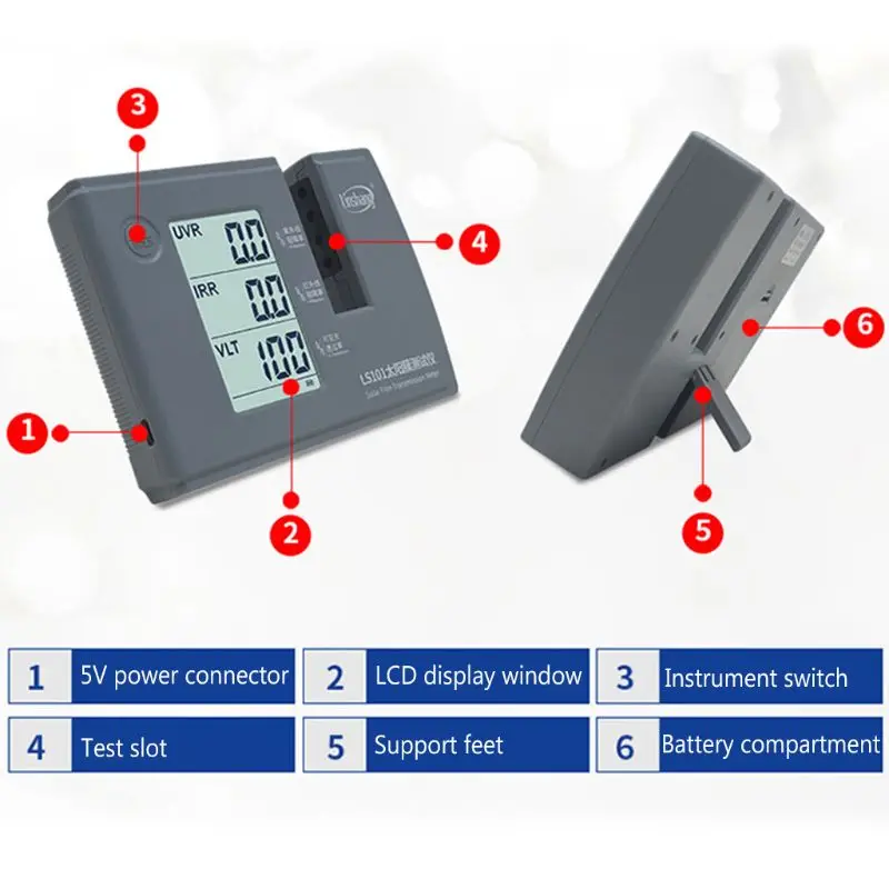 Solar Film Transmission Meter Ls101 Self-calibration Auto-calibration UVR Tester Drop Shipping