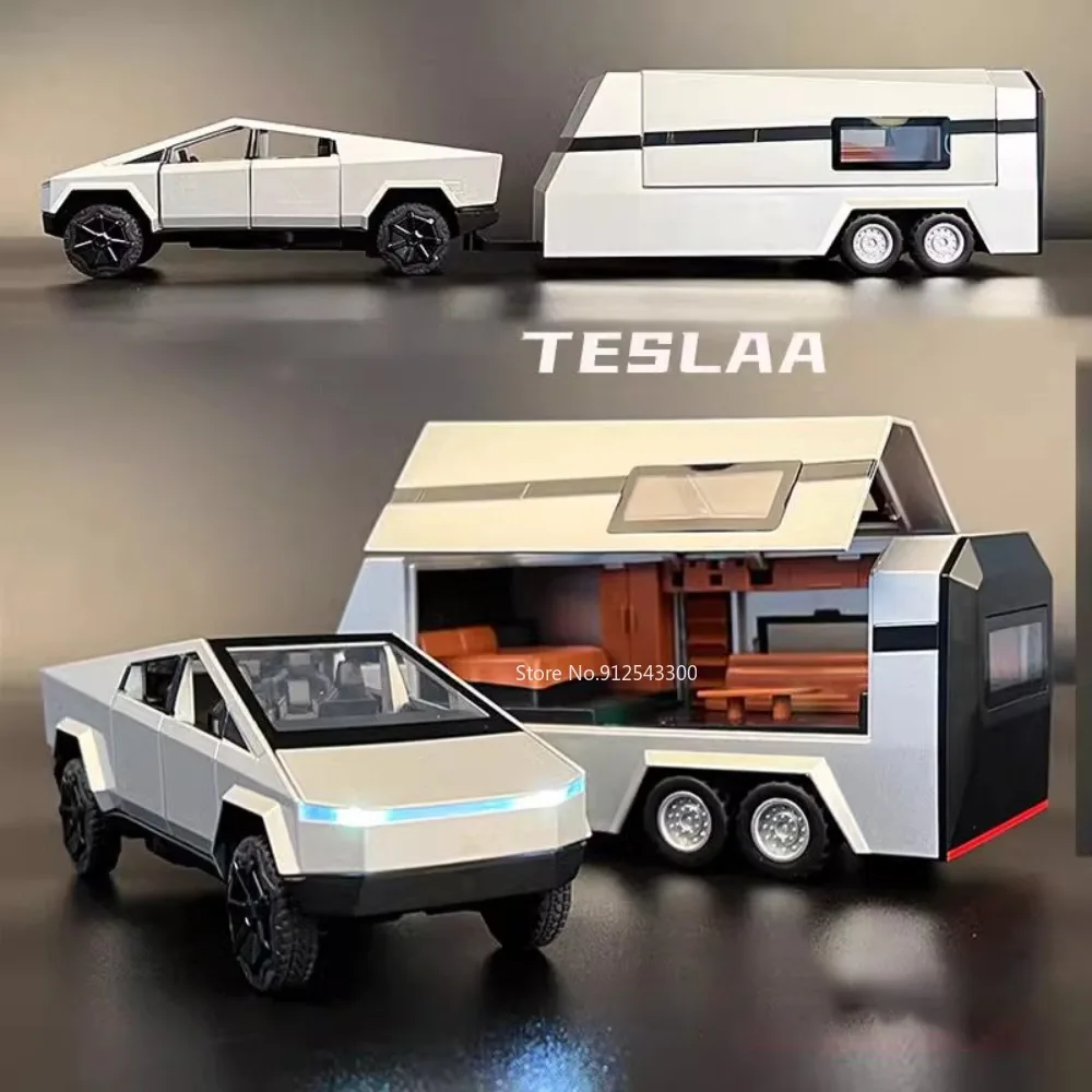

Модель автомобиля Tesla Cyberpunk 1/32, модель автомобиля на Автофургоне, Игрушечная модель автомобиля из сплава, литый под давлением Металлический Игрушечный Автомобиль со звуком, семейный подарок для взрослых, коллекция