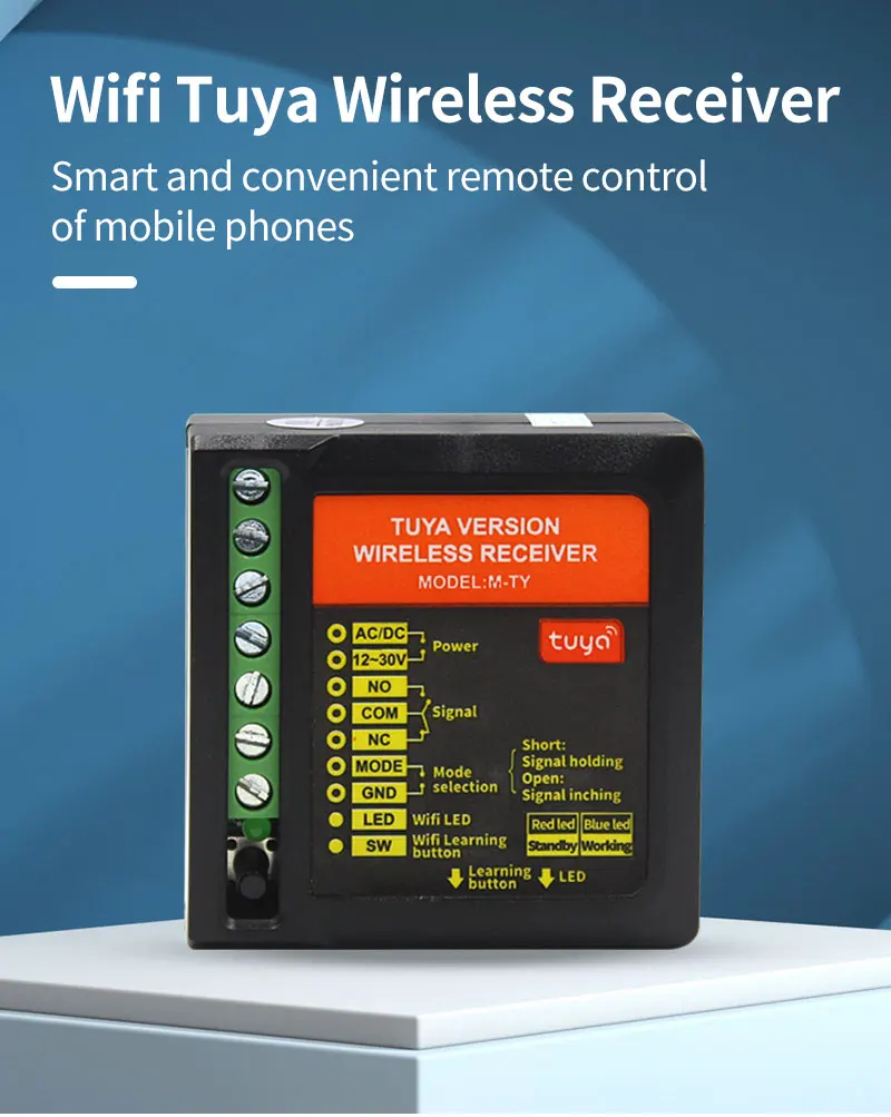 Tuya Smart 2.4G Wifi Wireless Gate Door Opener Relay Switch Receiver Exit Switch