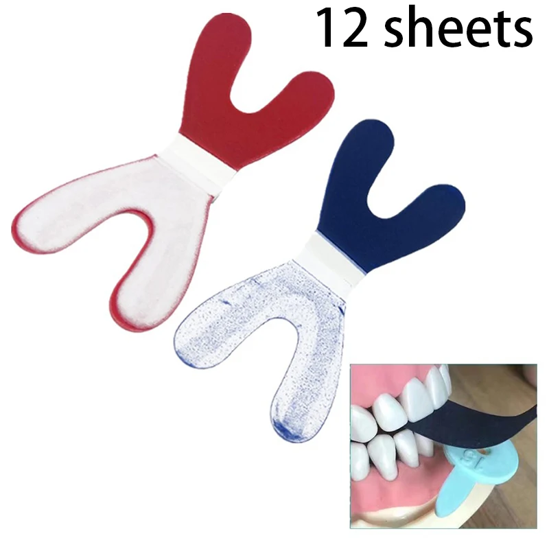 

12 листов, Y-образная Стоматологическая бумага для отбеливания, бумага для отбеливания, полная Стоматологическая лаборатория, стоматологический инструмент, стоматологические материалы