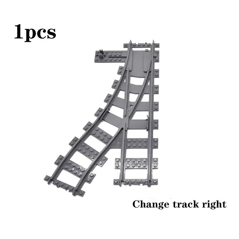 City Train Railway Building Blocks Set - Tracks, Station, and Buffer Stop Bricks Collection