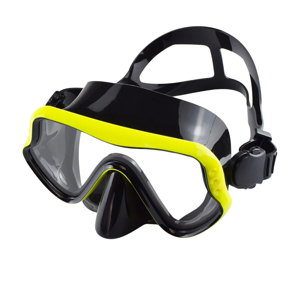 Diving Mask Swimming Goggles Scuba Snorkel Silicone Skirt Tempered Glass Panoramic HD For Adult Youth Anti-Fog with Nose Cover