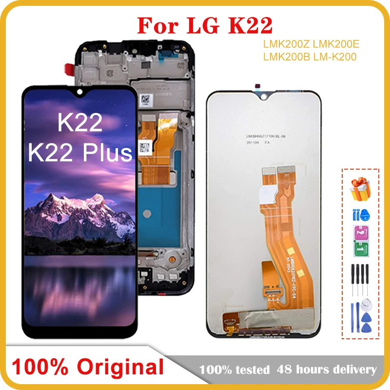 

6.2'' IPS LCD For LG K22 LMK200Z LMK200E LMK200B LM-K200 Display Screen LCD Display Assembly with frame