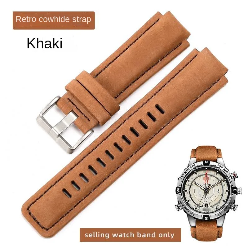 Timex Men's Tide Compass Leather and Silicone Watchband Strap