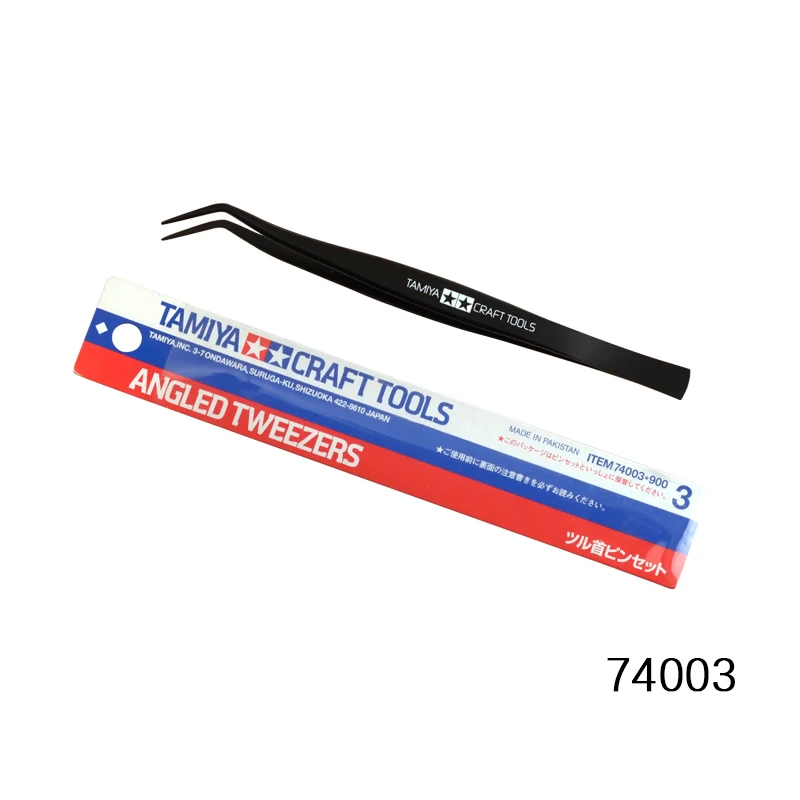 タミヤ74003/74004-ステンレス鋼のピンセット,角度付き/ストレート