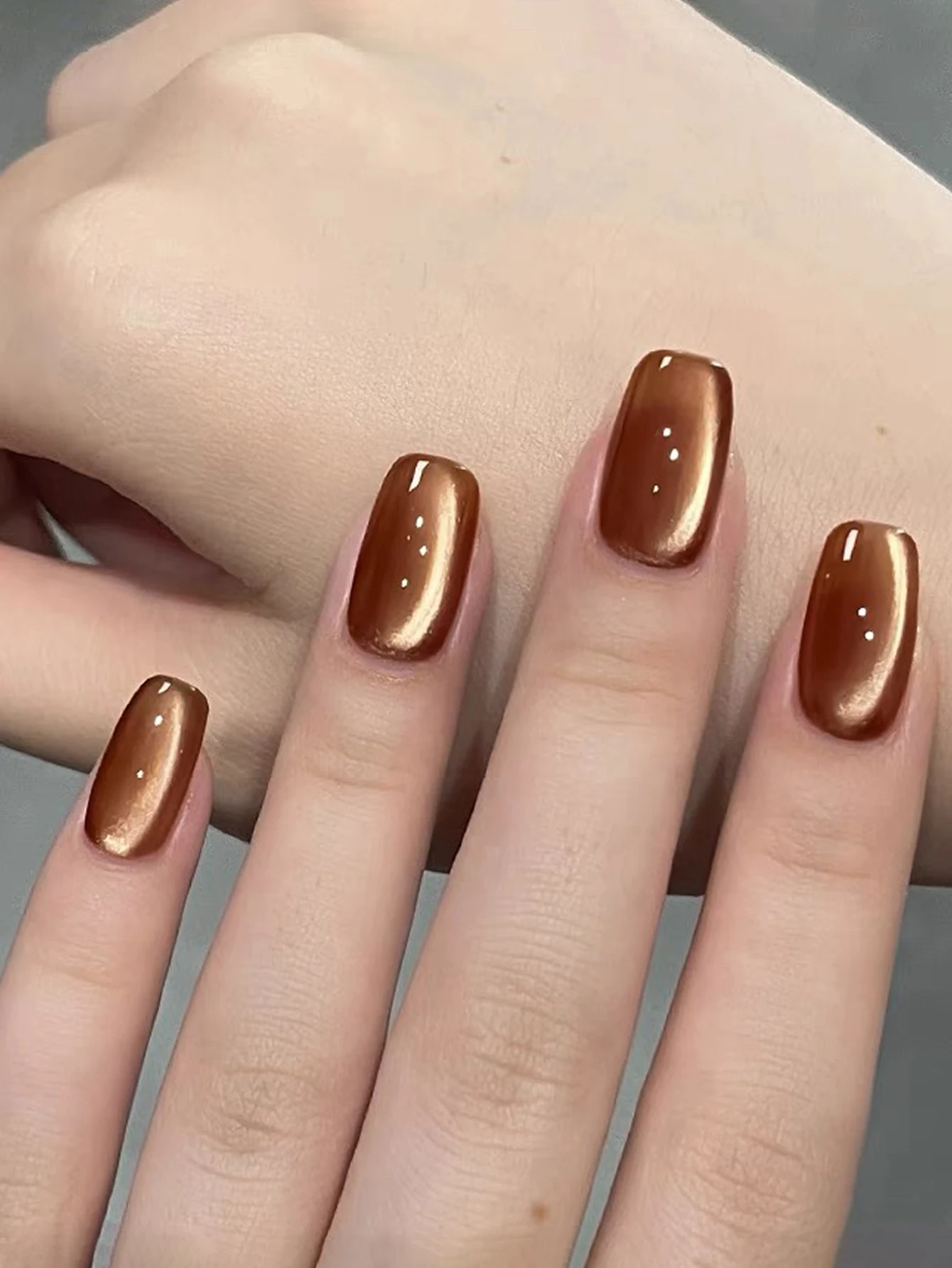 WS Autumn Winter Maillard Caramel Amber Glass Bead Cat Eye Gel Nail Polish Shines High Varnish For Nail Art Design Popular Gift 6